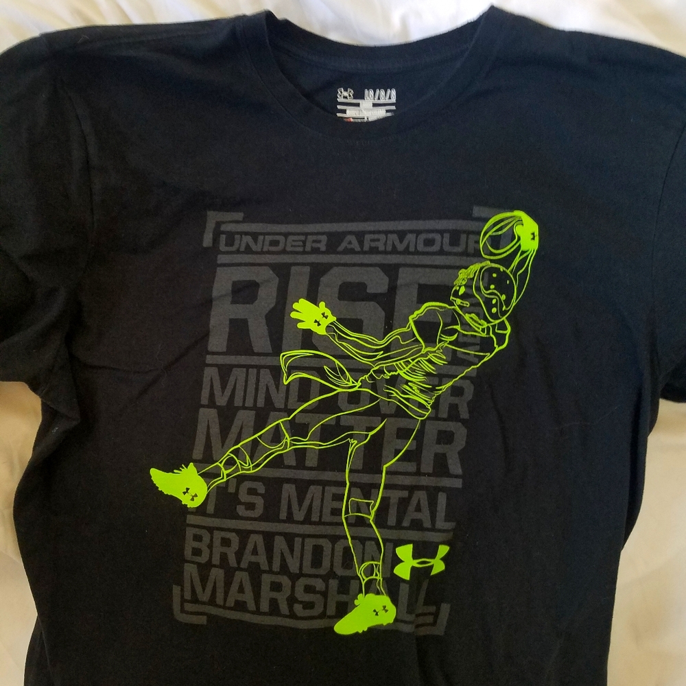 Under Armour Brandon Marshall glow in dark T sz. L